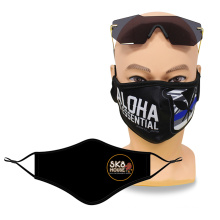 Cloth Custom Logo Face Maskes Stylish Costume Black Fabric Printed Design Kids Branded Customised Washable Masque Coton Facemask